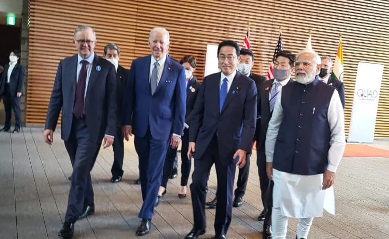 PM Modi with US President Joe Biden, Japanese Prime Minister Fumio Kishida and Australian Prime Minister Anthony Albanese
