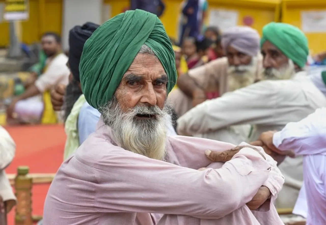 Farmer at Jantar Mantar protest