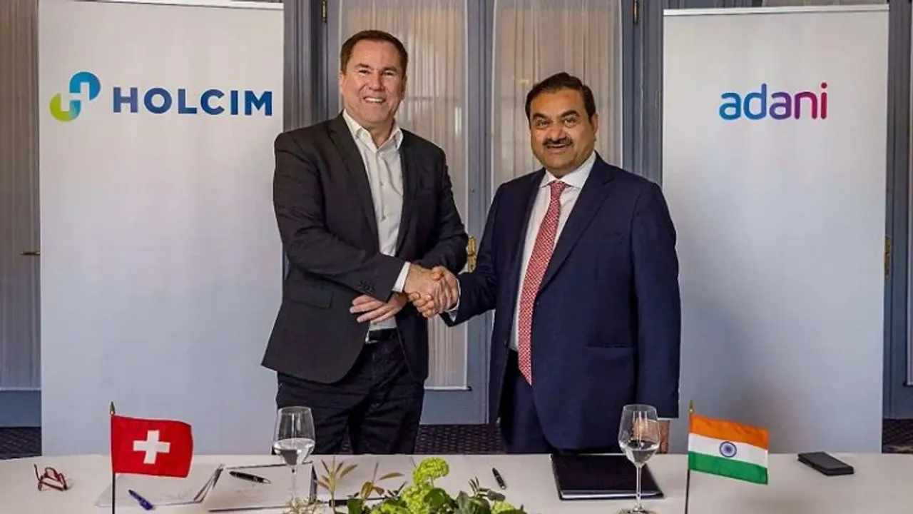 Gautam Adani, Chairman of the Adani Group with Holcim CEO Jan Jenisch (file photo)