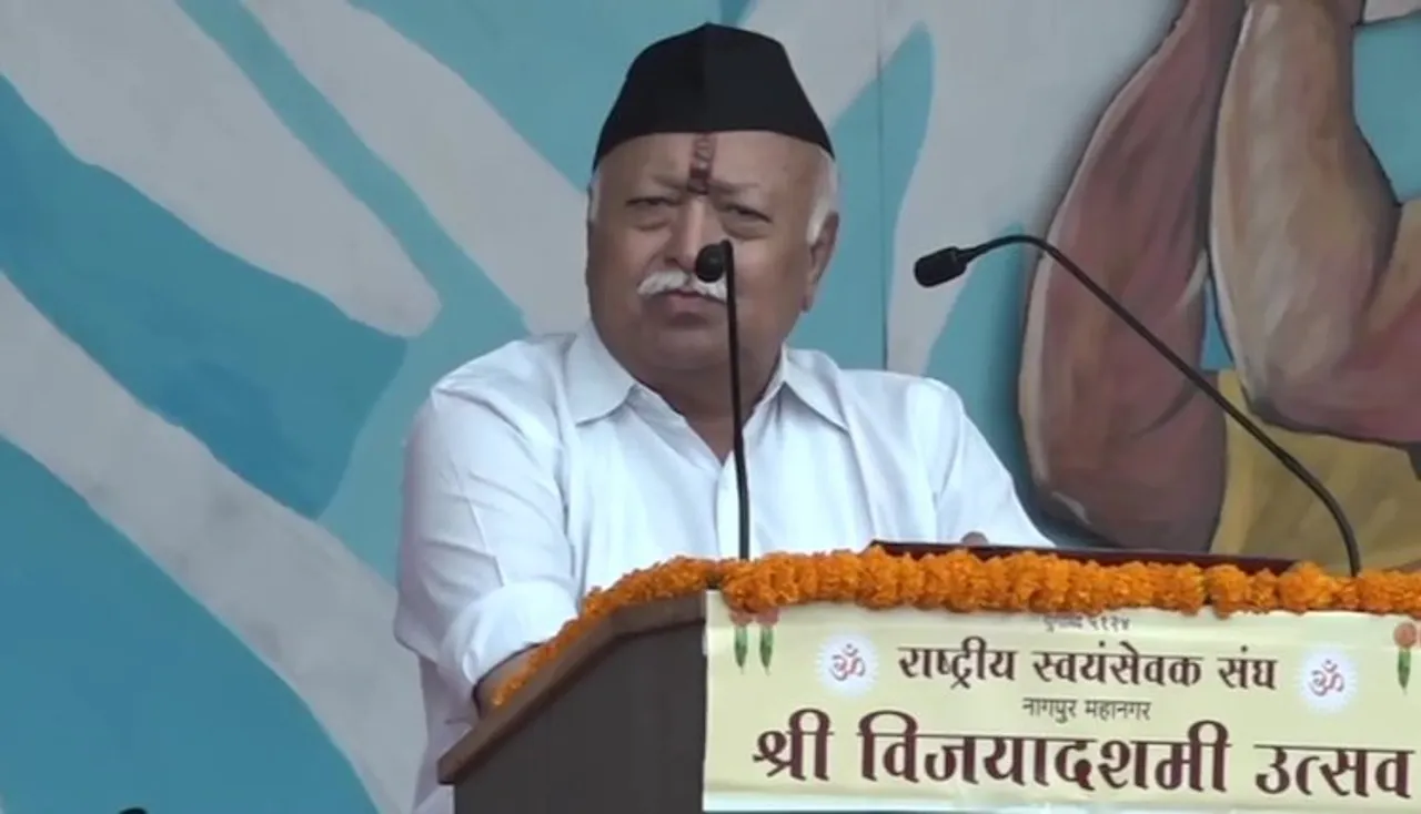 RSS chief Mohan Bhagwat at Dussehra rally in Nagpur