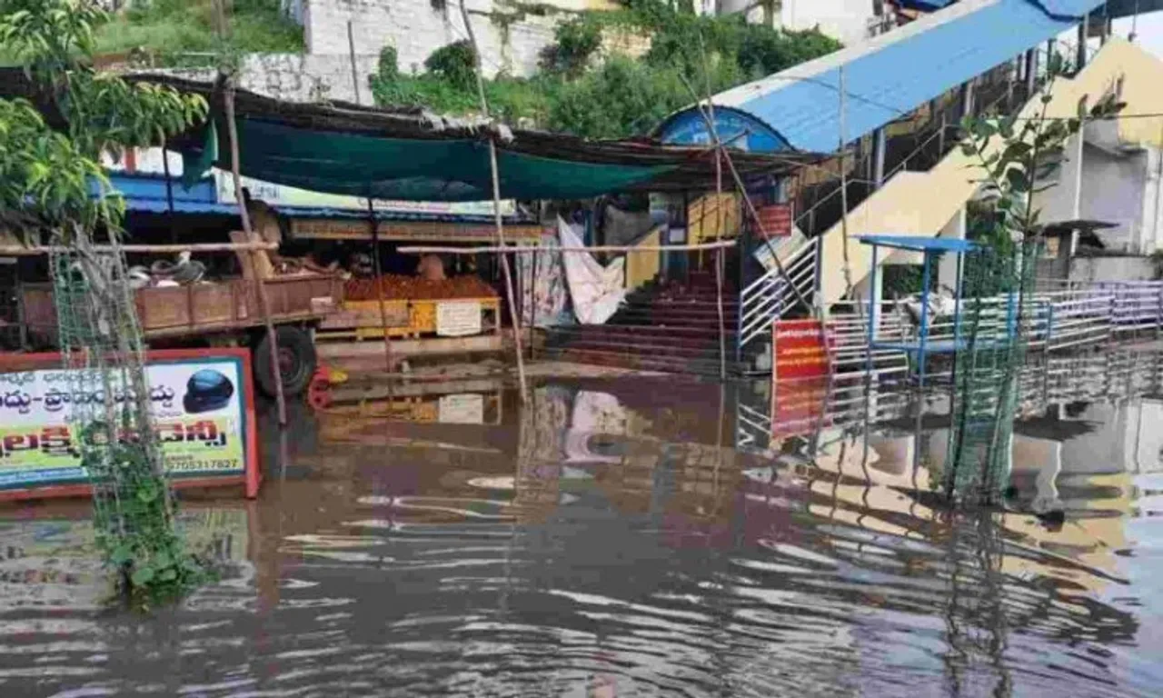 Flood-hit Bhadrachalam in Telangana 