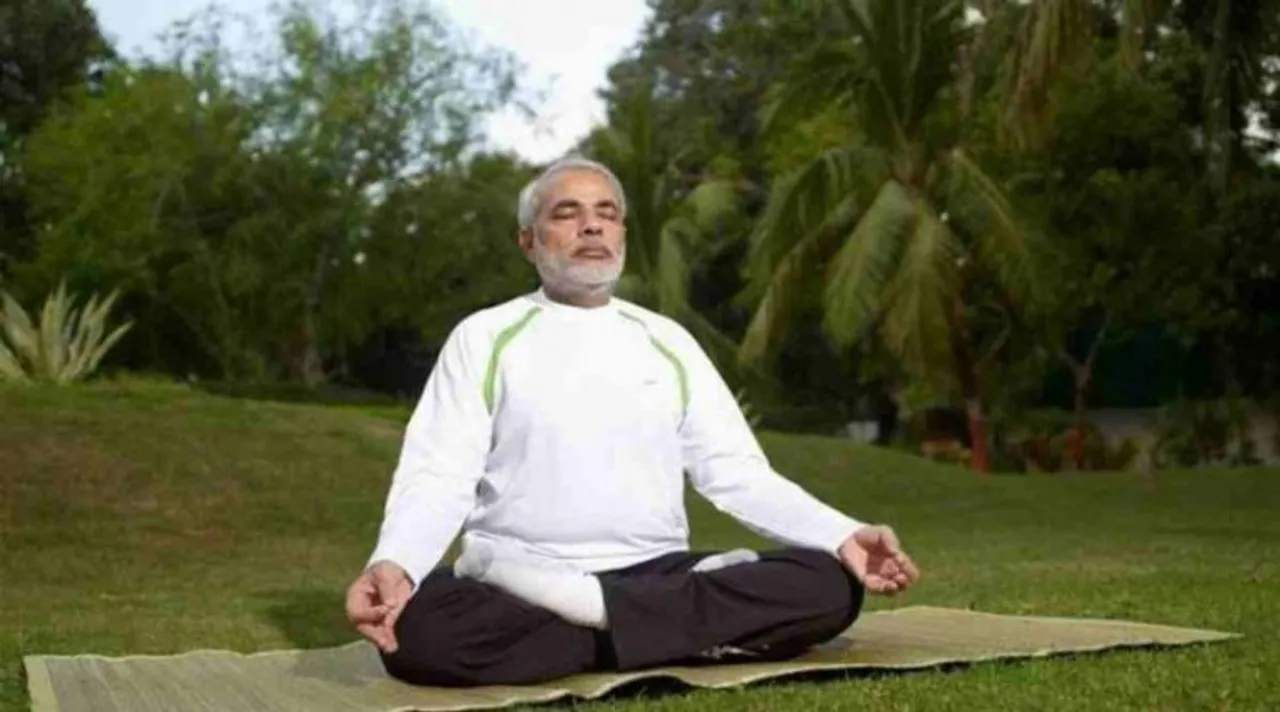 Prime Minister Modi practicing Yoga