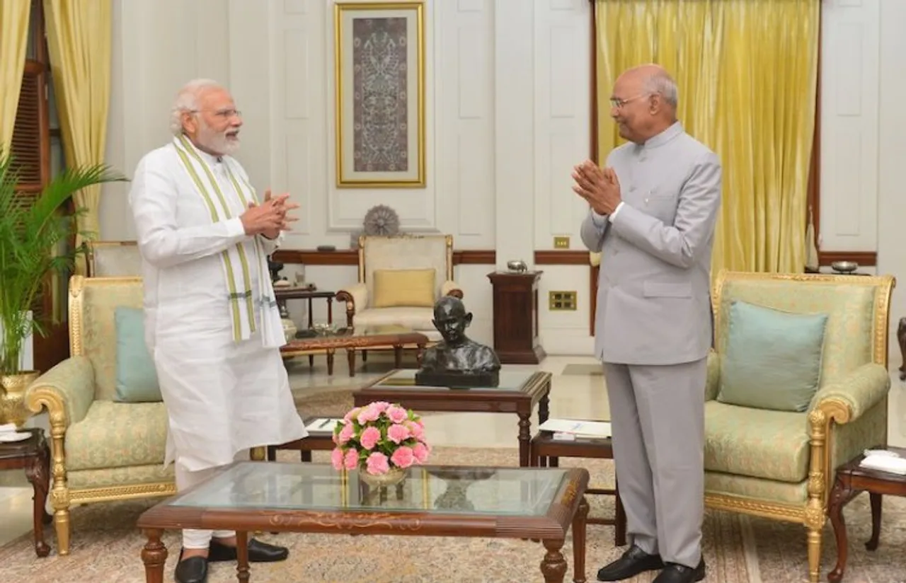 PM Modi meeting President Kovind at Rashtrapati Bhavan