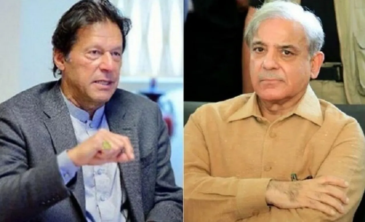 (Left) Imran Khan and Shehbaz Sharif (Right)