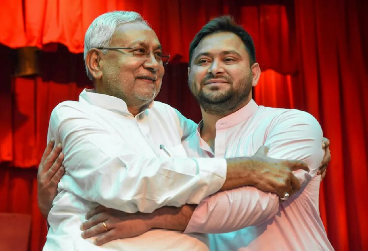 Bihar chief minister Nitish Kumar with Tejashwi Yadav (File photo)