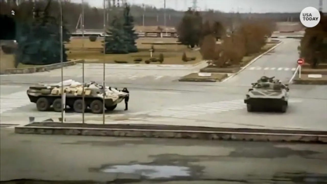 Russian forces seen within the exclusion zone at Chernobyl