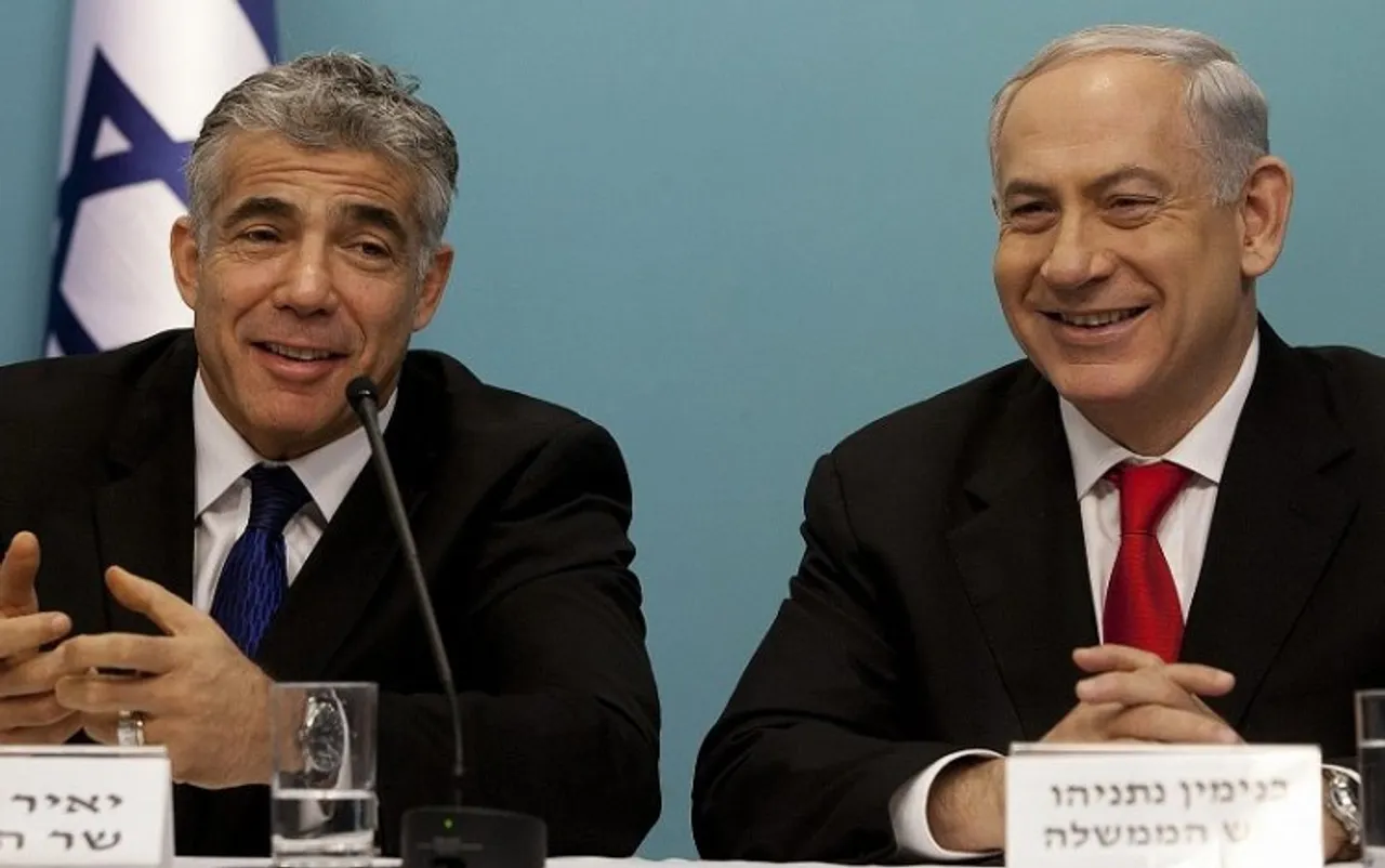 Yair Lapid (Left); Benjamin Netanyahu (Right)