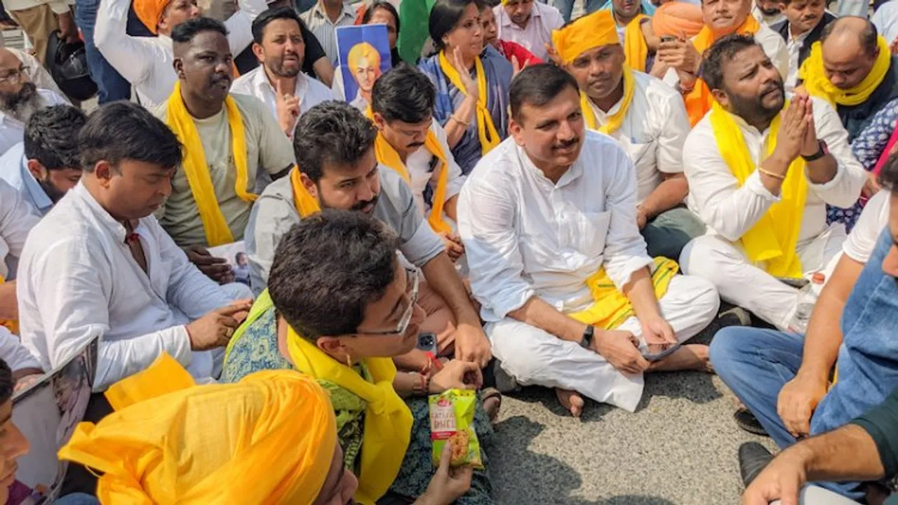 AAP MP Sanjay Singh detained outside CBI headquarters for violation of prohibitory orders