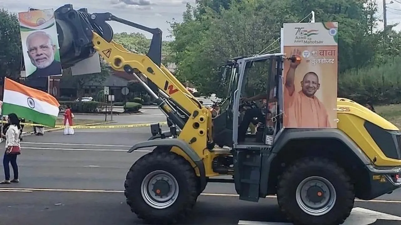 Bulldozer display at India Day Parade in New Jersey on August 15