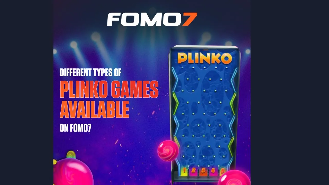 Plinko game versions, including Plinko X & Classic Plinko, displayed on the FOMO7 platform.