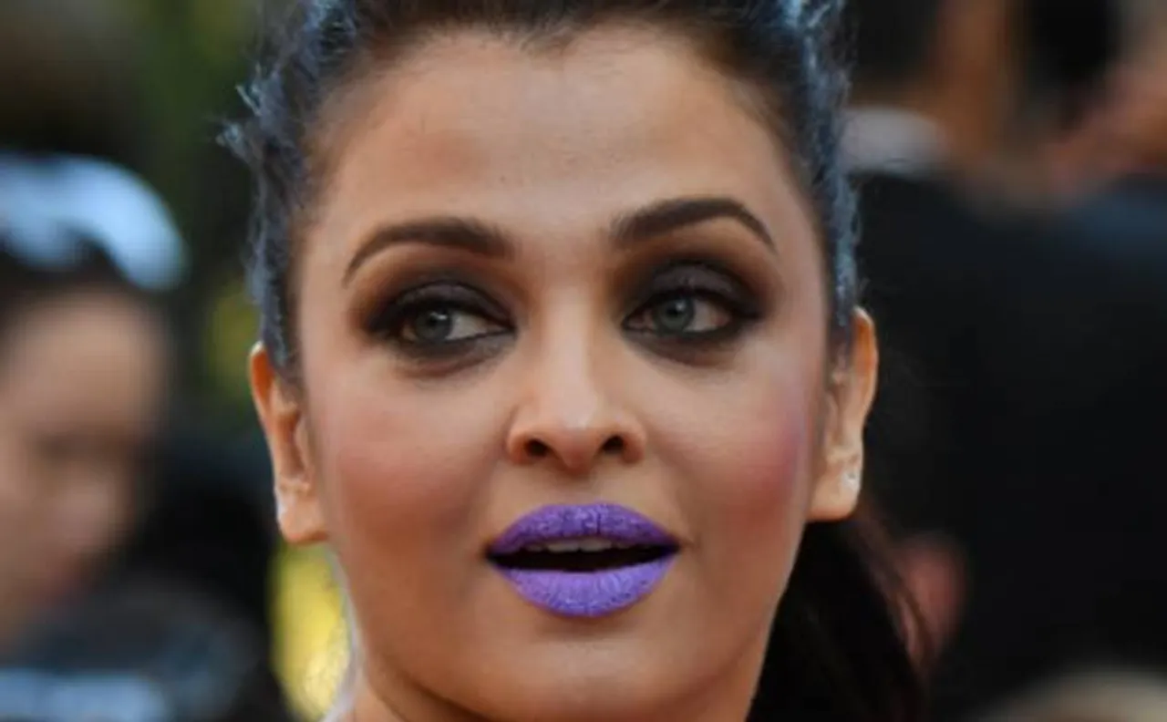 Aishwarya Rai Bachchan's purple lips trolled on Twitter