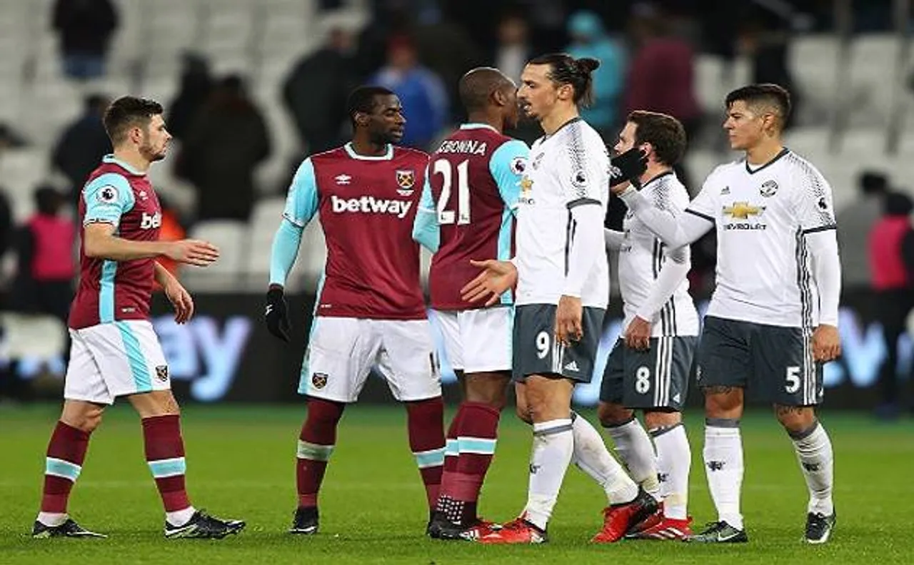 Manchester United defeats 10-man West Ham United 2-0 to register 6th successive victory 