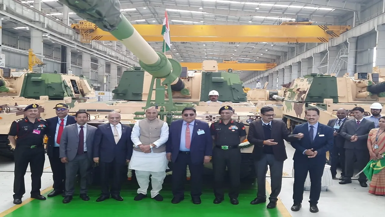 Rajnath Singh Flags Off 51st K-9 Vajra At L&T Gun Making Facility