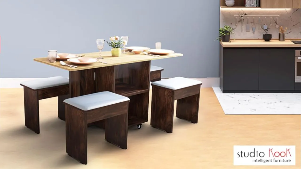 कम स्पेस वाले घरों के लिए Folding Dining Table With Chairs, जो आपके घर