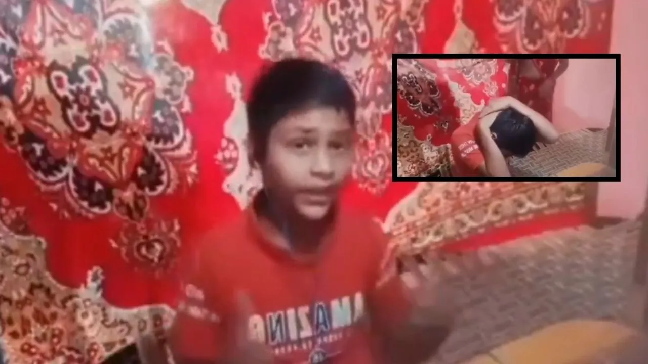 mother beats kid while shoot video