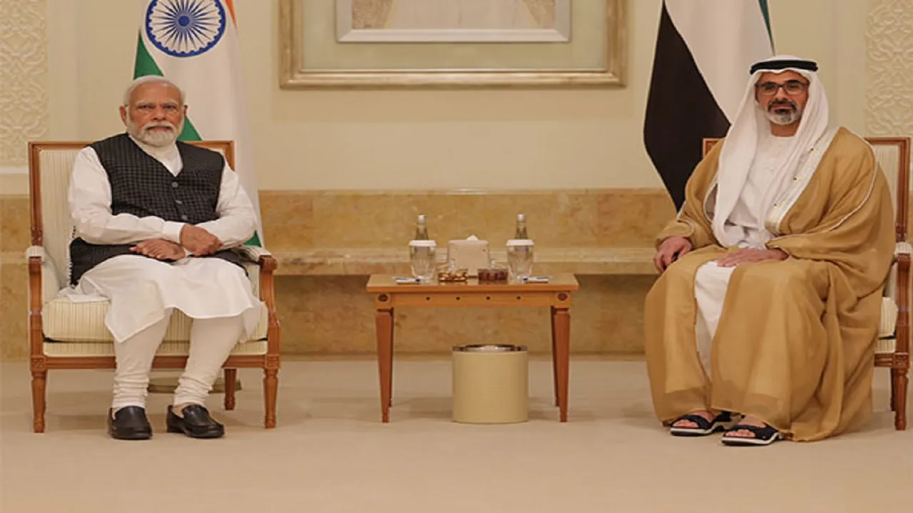 PM Modi and abu dhabi crown prince