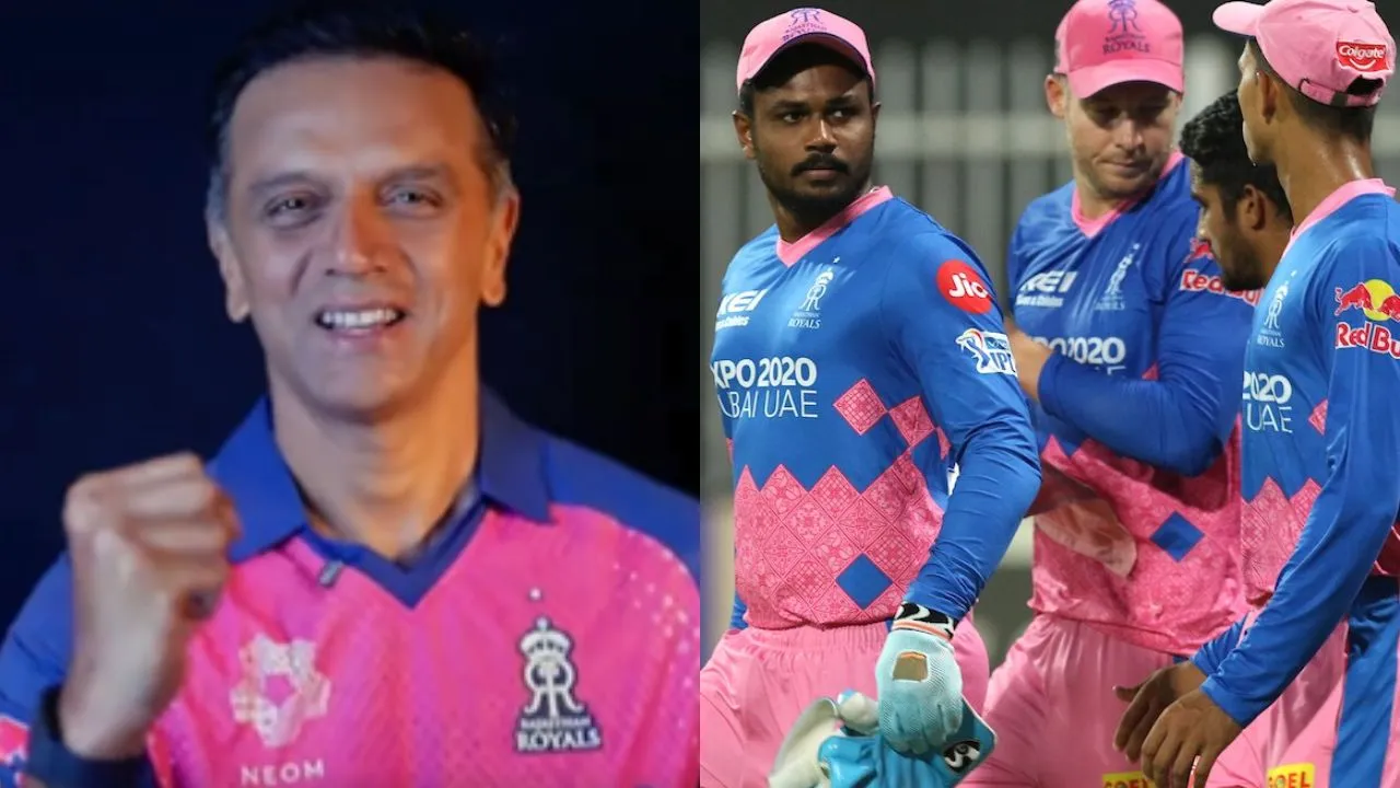 Rahul Dravid chants Halla Bol after wearing Rajasthan Royals jersey watch viral video 