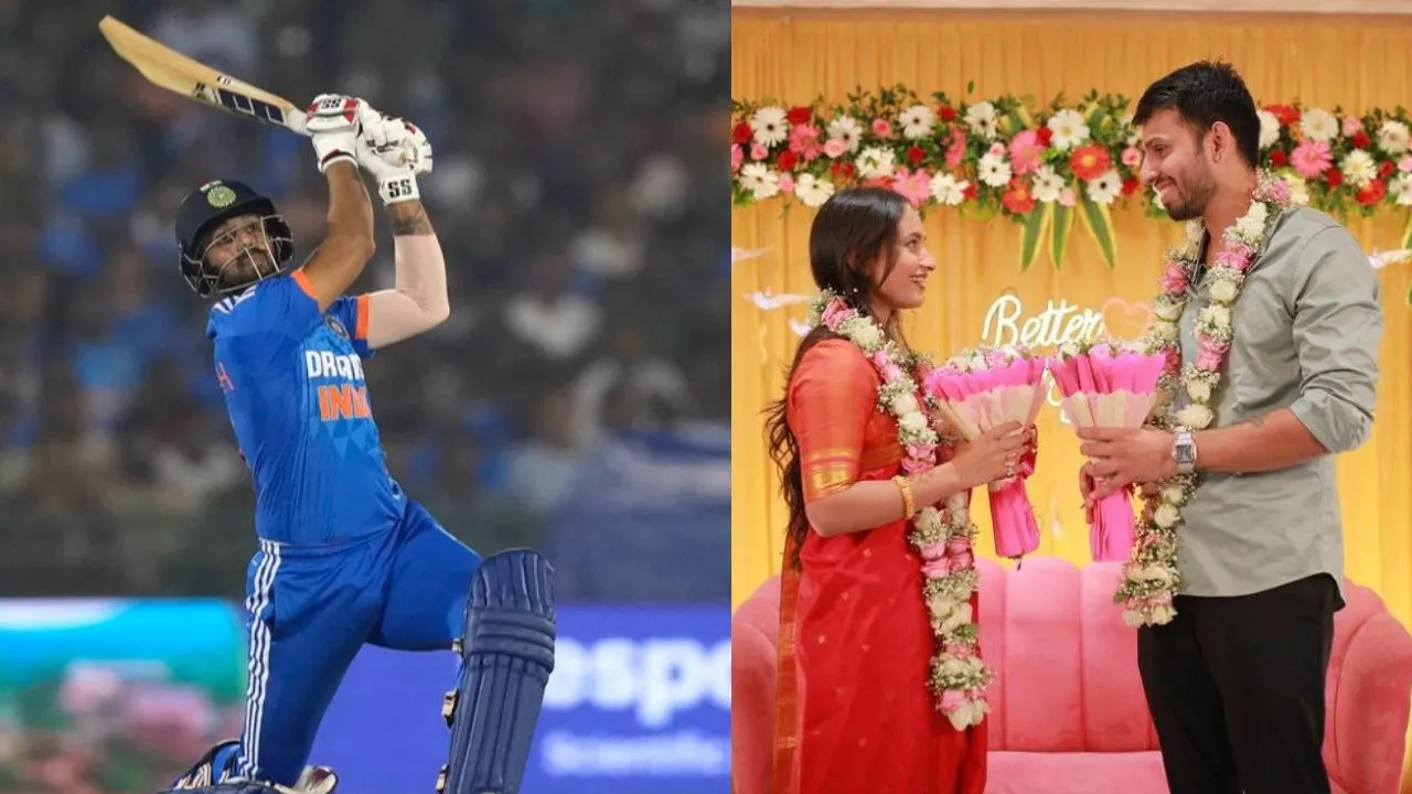 Indian Cricket team Wicket keeper Jitesh Sharma engaged with his girlfriend, Shares pic on Social media 