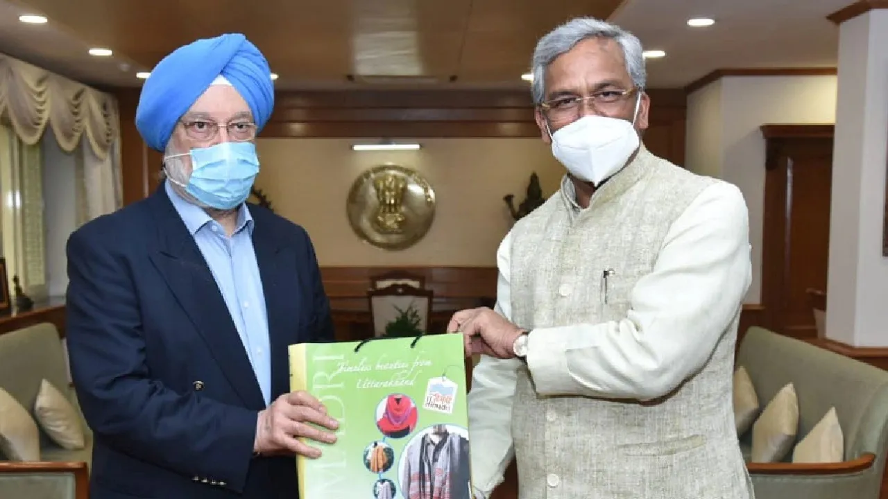 cm trivendra singh rawat meets union minister hardeep puri
