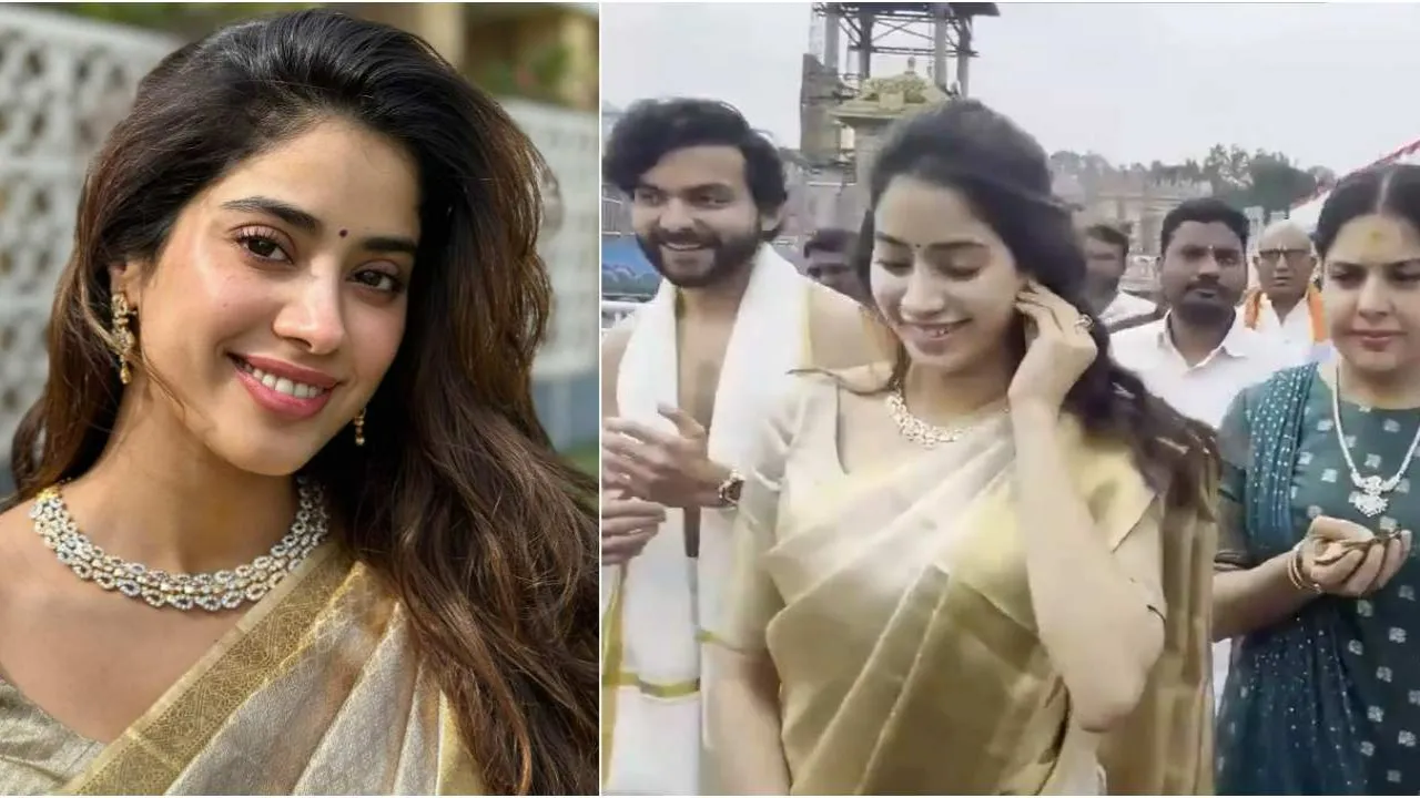 janhvi kapoor visits tirumala temple