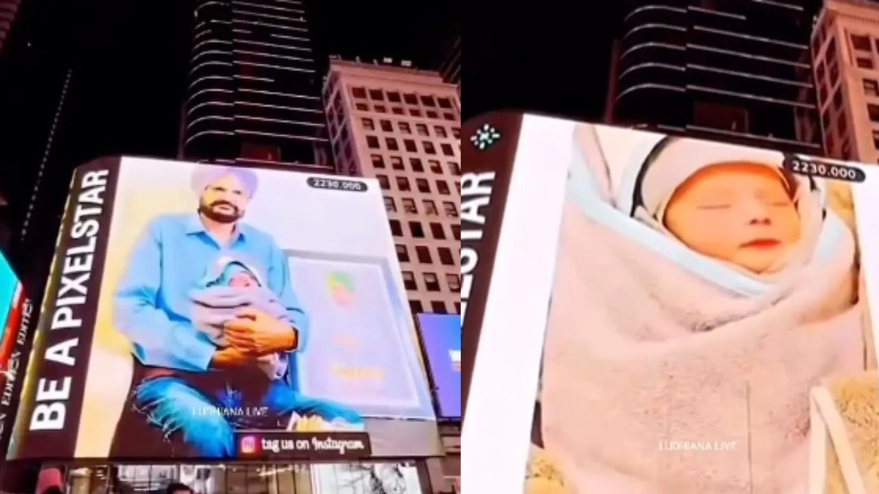 Sidhu Moosewala on Times Square billboard