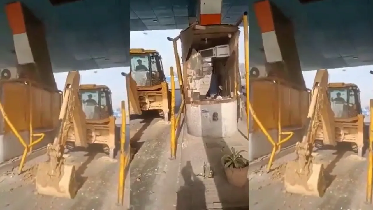 bulldozer hapur viral video