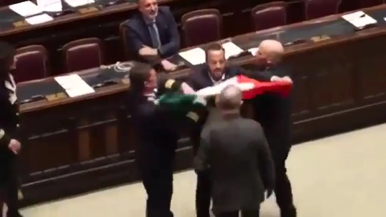 Italian Parliament Fight