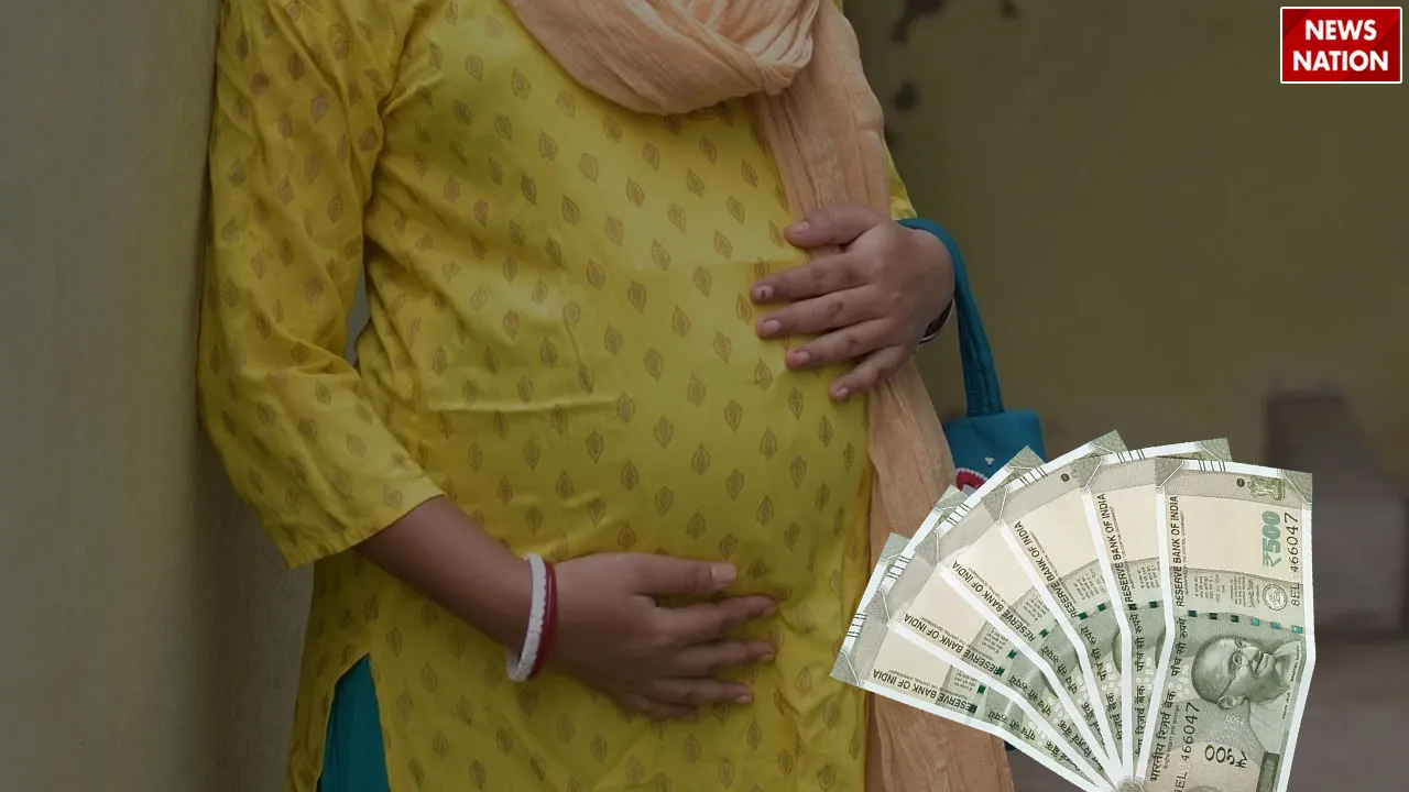 Pregnant women with currency