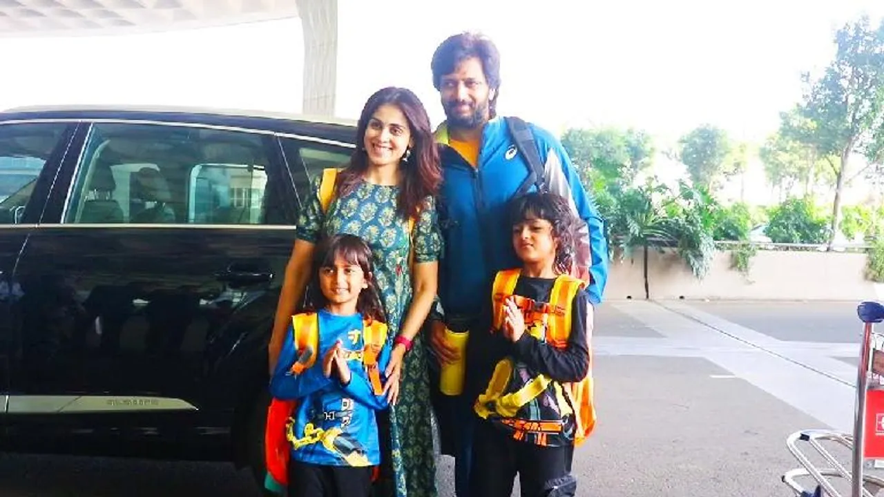 Riteish deshmukh with family spotted at airport