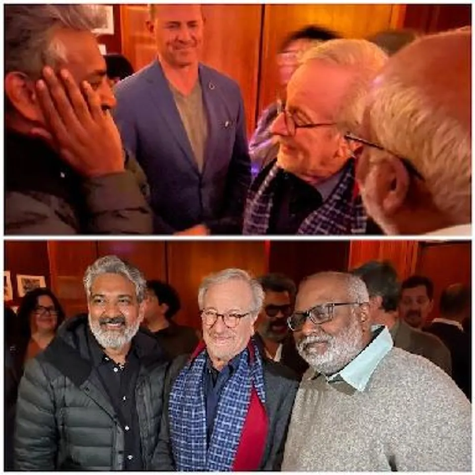 SS Rajamouli Fan Boy Moment With Steven Spielberg