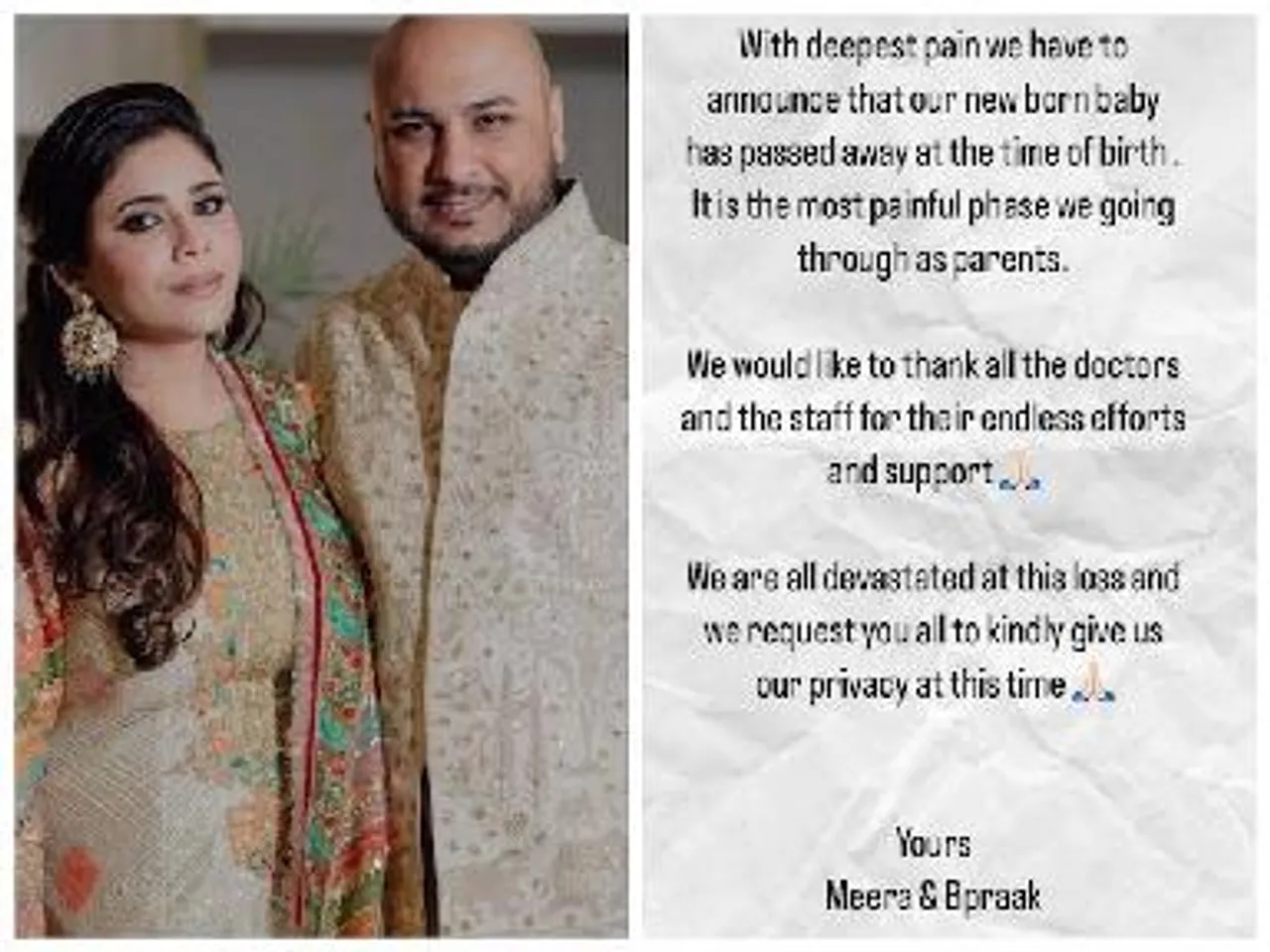 We Are Devastated Says B Praak On Losing His New born