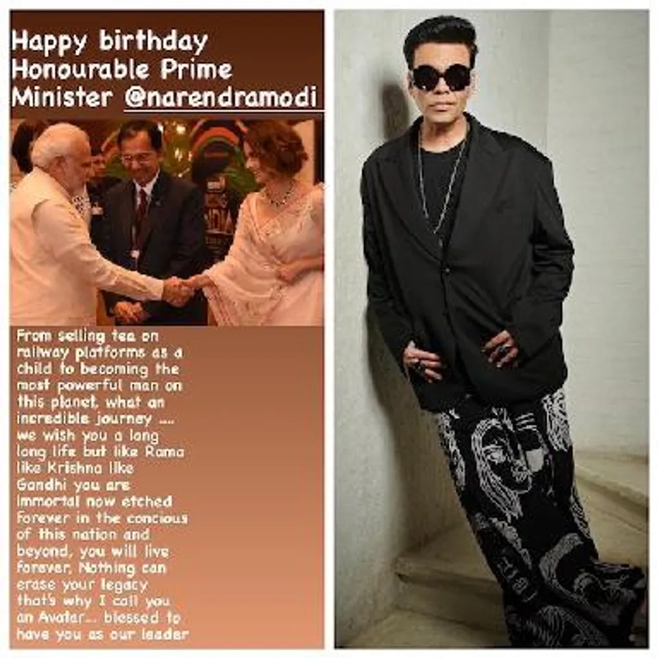 Kangana Ranaut And Karan Johar Wishes Narendra Modi On His Birthday