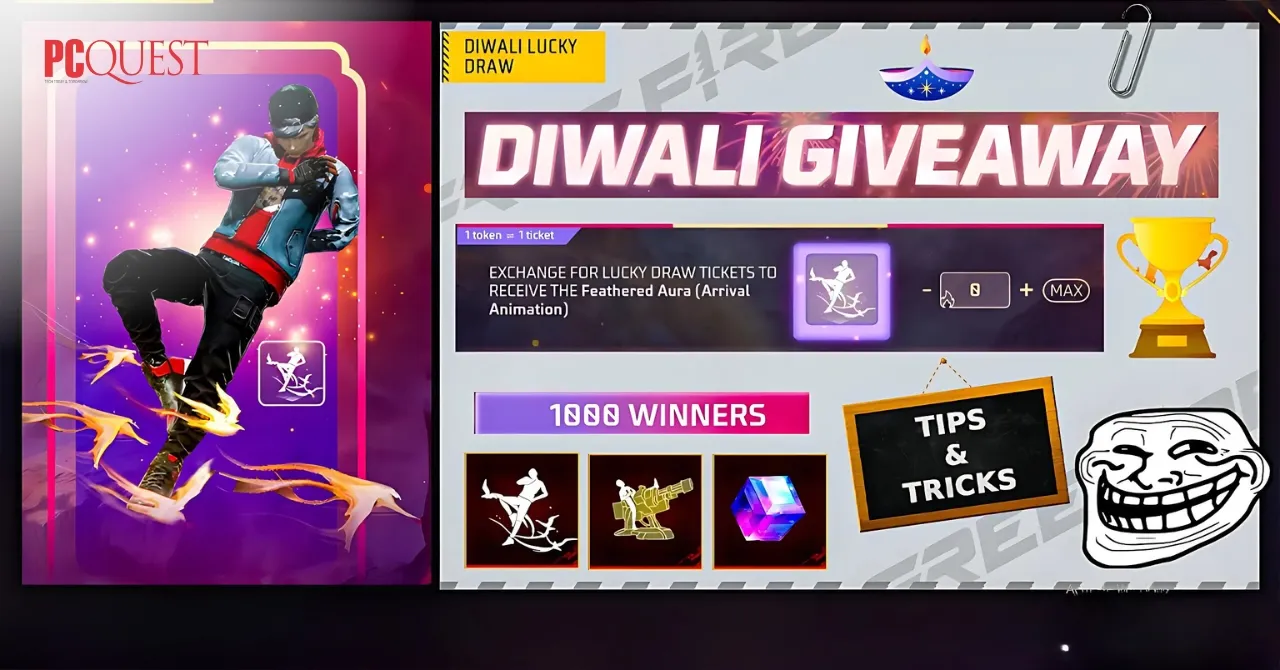 Free Fire MAX Diwali Giveaway and Feathered Aura Event