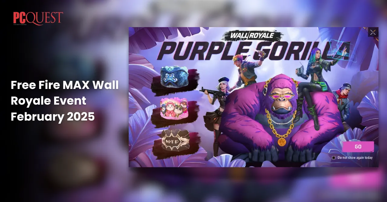 Free Fire MAX Wall Royale Event February 2025- Get Gloo Wall- Purple Gorilla