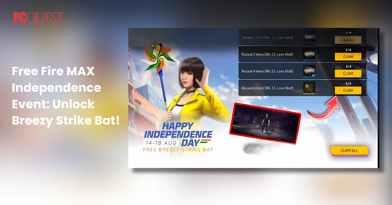 Free Fire MAX Independence Event Unlock Breezy Strike Bat