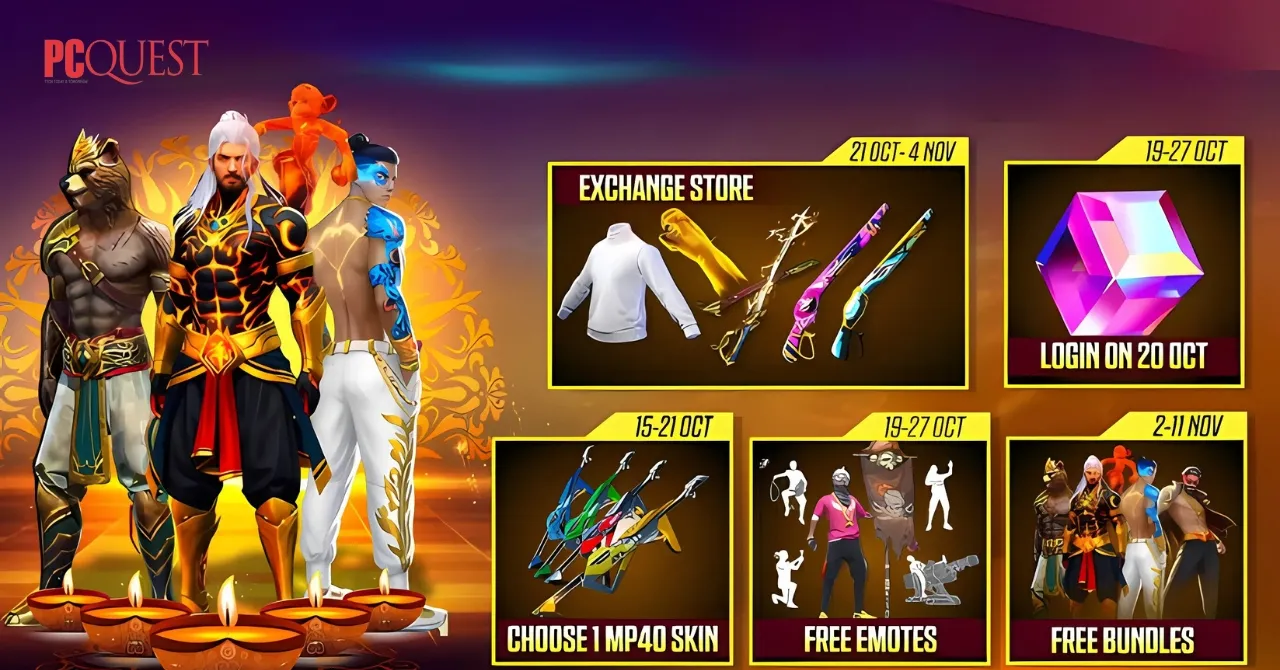 Free Fire MAX Diwali Deals Live