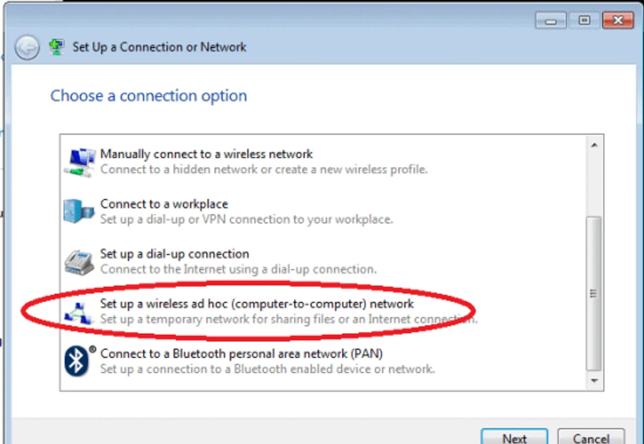 Setting Up a Wireless Computer-to-Computer Network on Windows 7