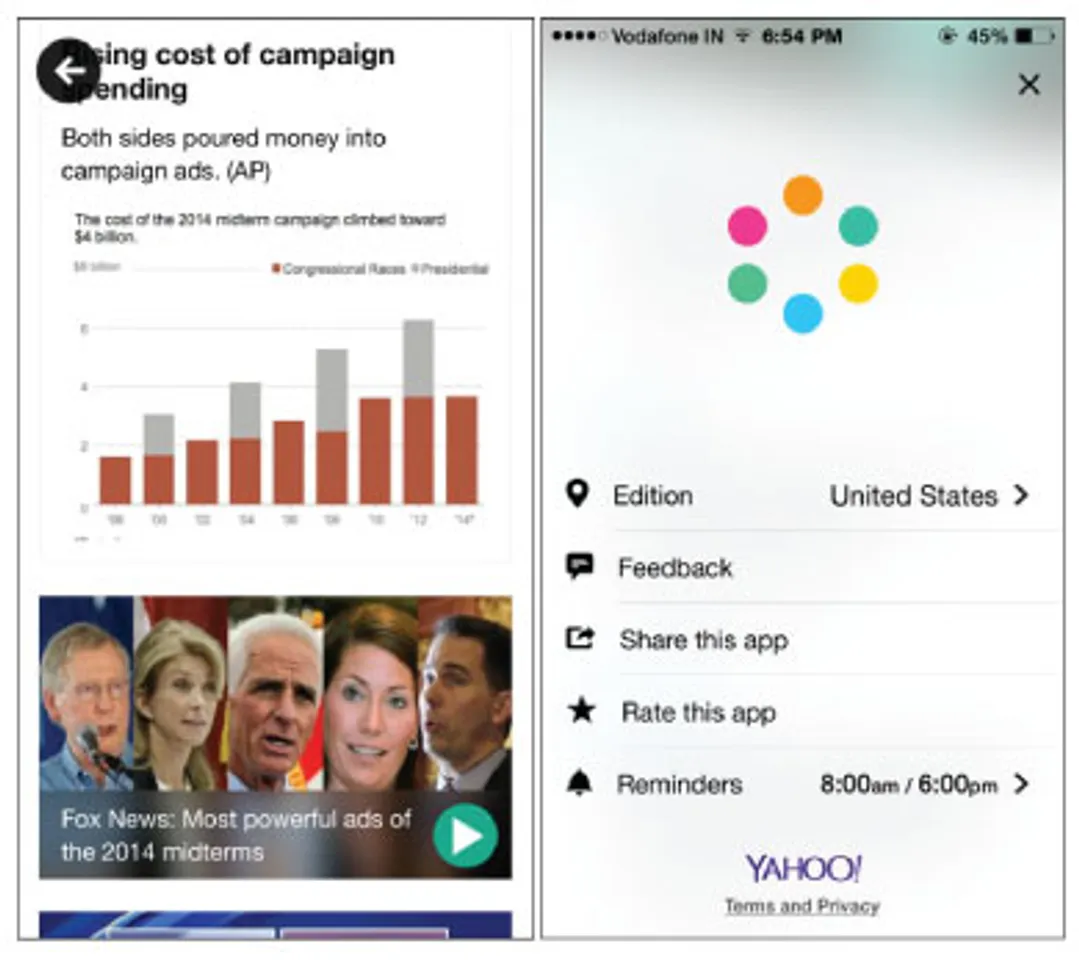 Yahoo News Digest and Aviate Launcher