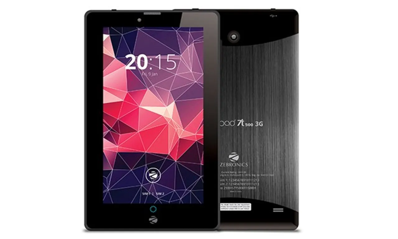 Zebronics Unveils Its First 3G Tablet PC Zebpad 7t500