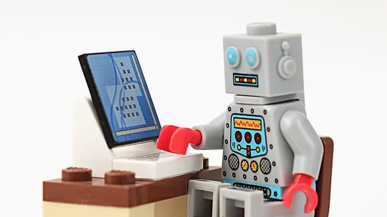 lego chatbot robot computer laptop