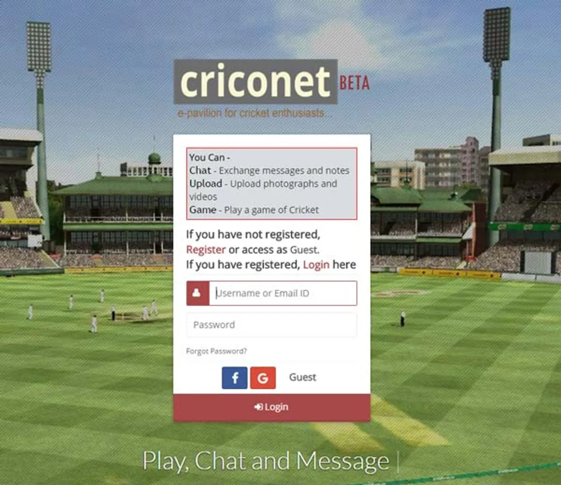 social website for cricket, criconet, cricket lovers