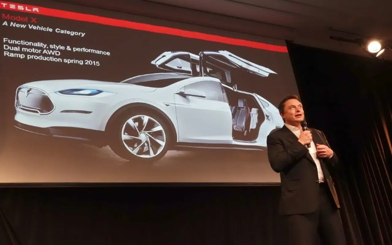 Elon Musk at a Tesla Event