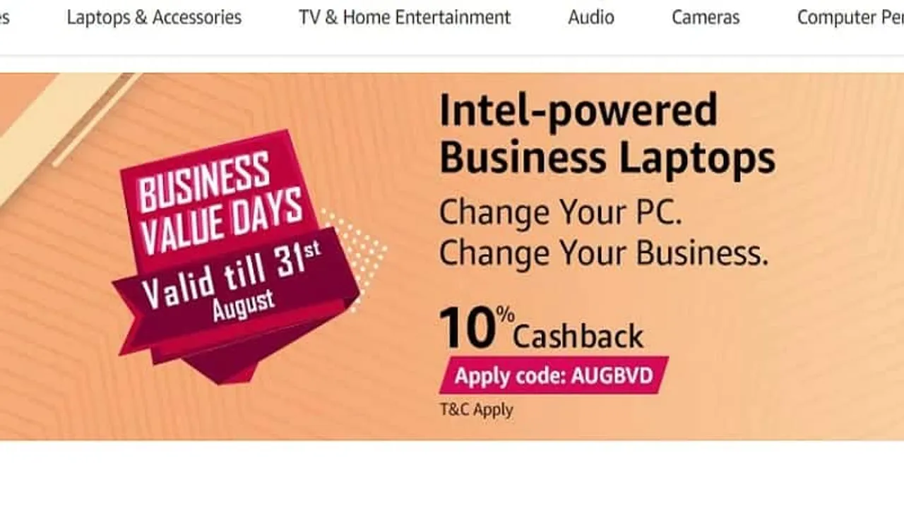 Amazon India Is Offering 10% Cash Back on Intel Laptops Till August 31