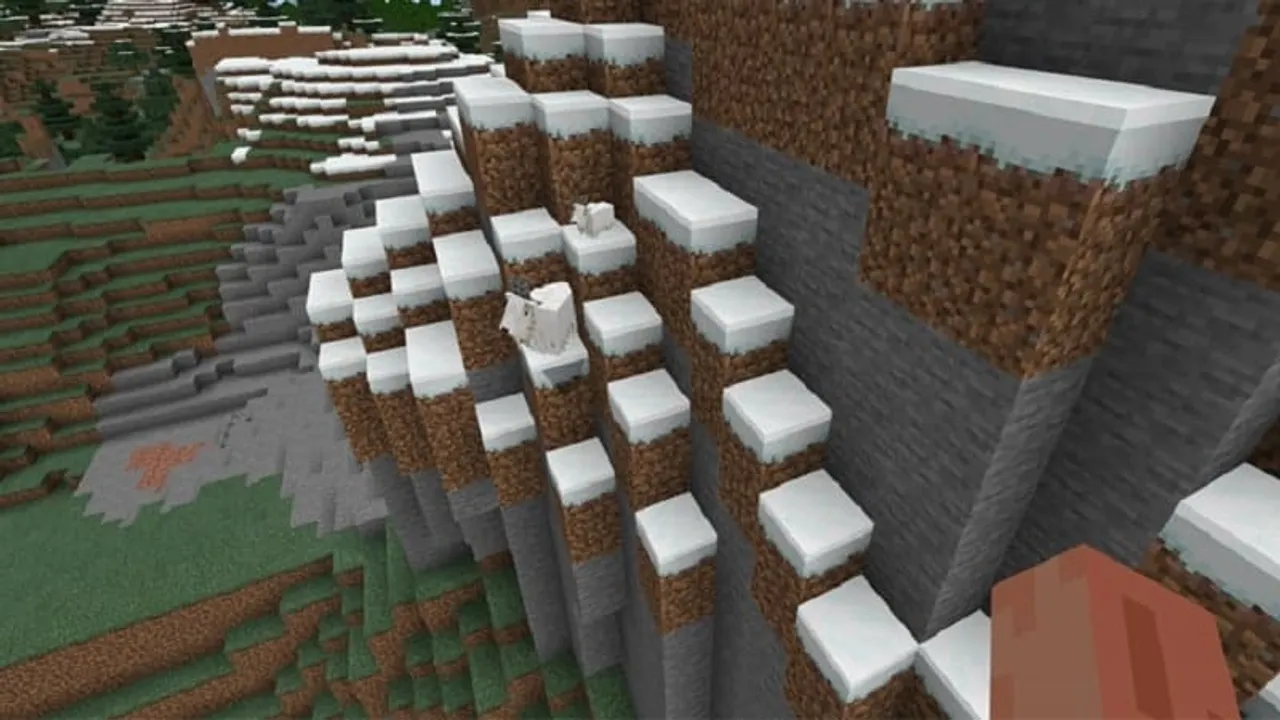 Minecraft Bedrock Beta Goat and Snow