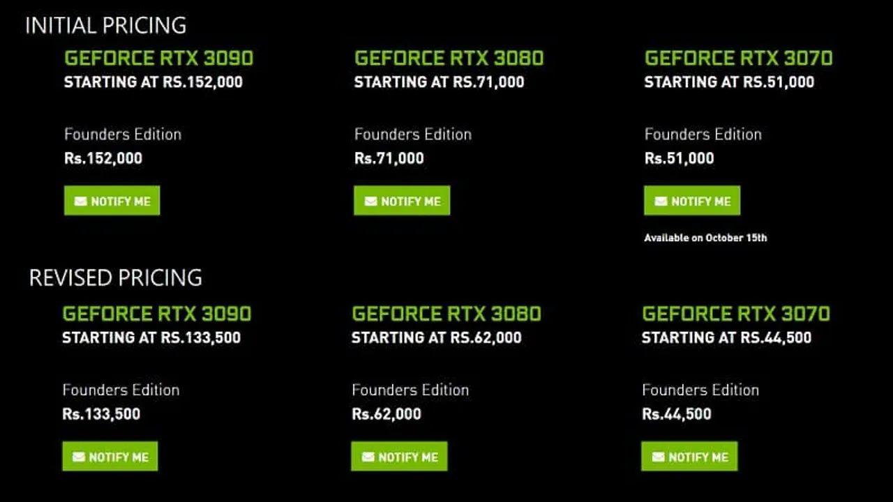 Nvidia India Reduced RTX 3000 Series Prices but It's Too Late Too Late