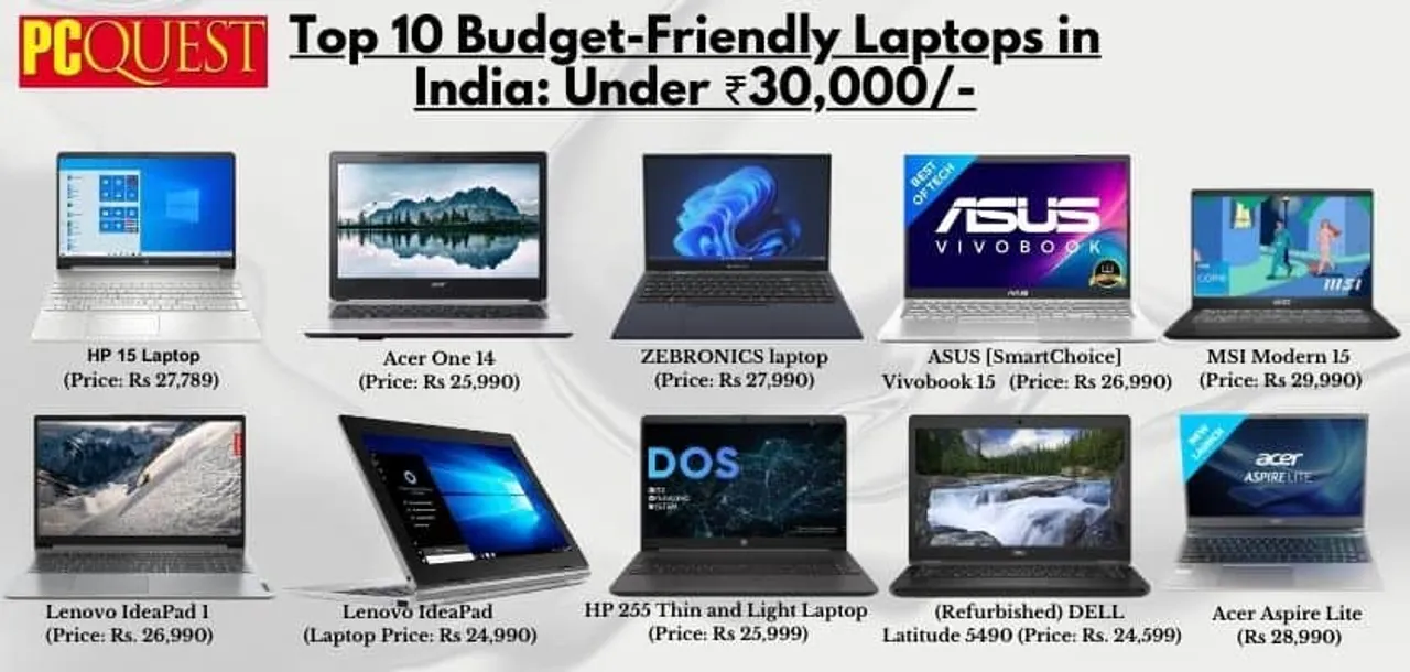 Top 10 Budget Friendly Laptops in India Under ₹30000