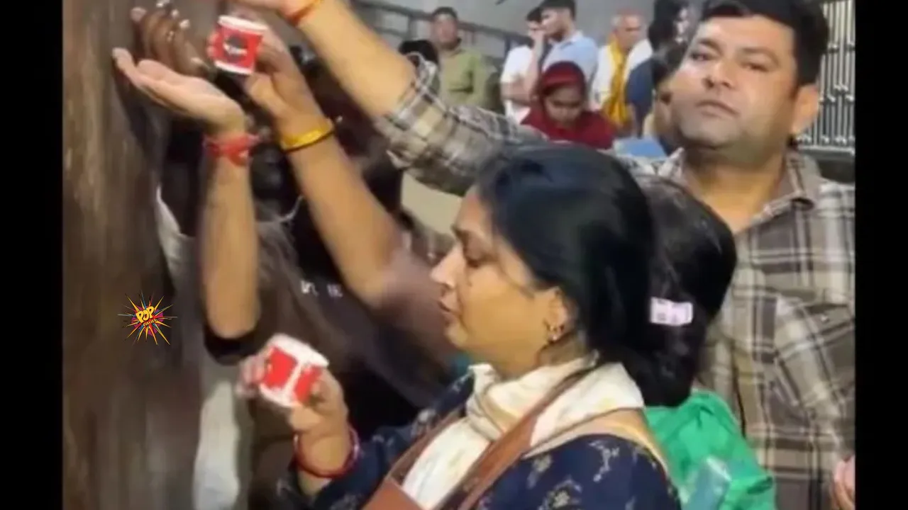 Viral Video: Devotees Mistake AC Water for Holy ‘Charan Amrit’ at Mathura’s Banke Bihari Temple