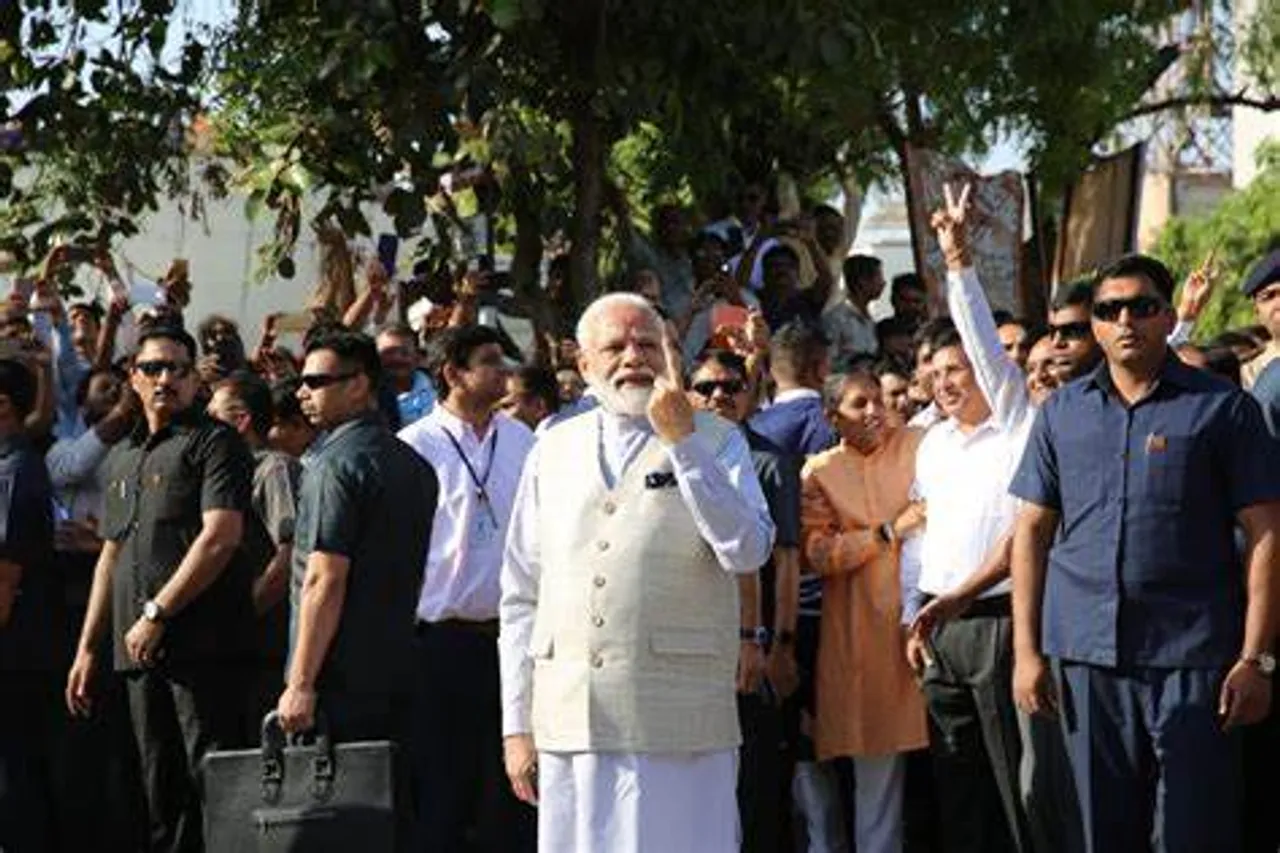 Prime Minister Modi Votes in Ahmedabad