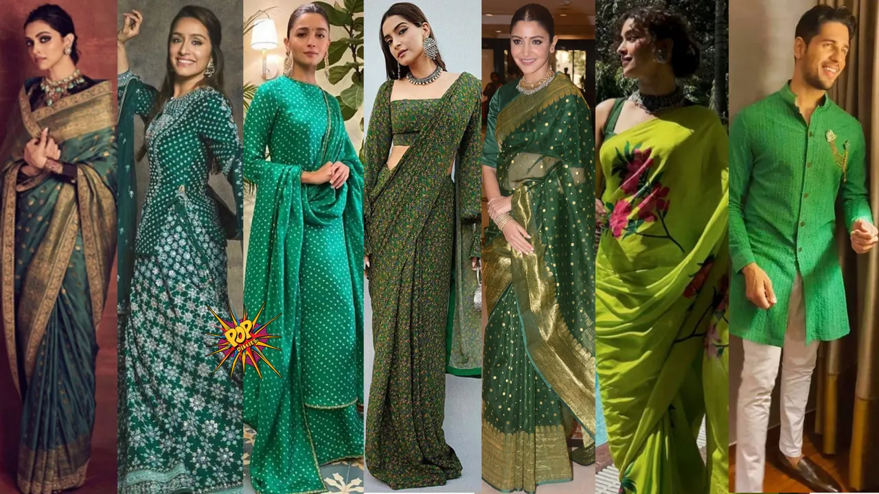 Navratri 2023, Day 6 Embrace GREEN Elegance with Celeb-Inspired Traditional Attire!.png