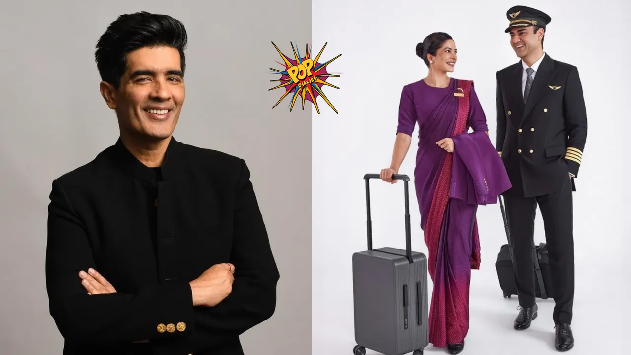 Air India Elevates Style In Manish Malhotras Designed Modern Saree Pantsuits for Cabin Cockpit Crew.png